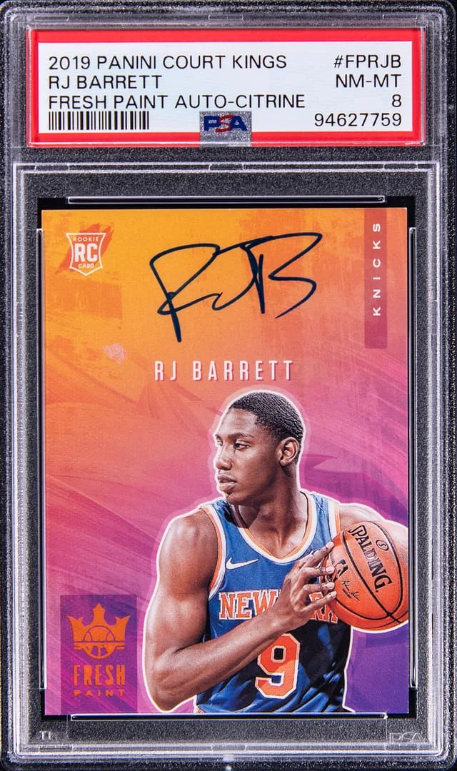 2019-20 Panini Court Kings RJ Barrett Fresh Paint Autograph Citrine #FP-RJB card image