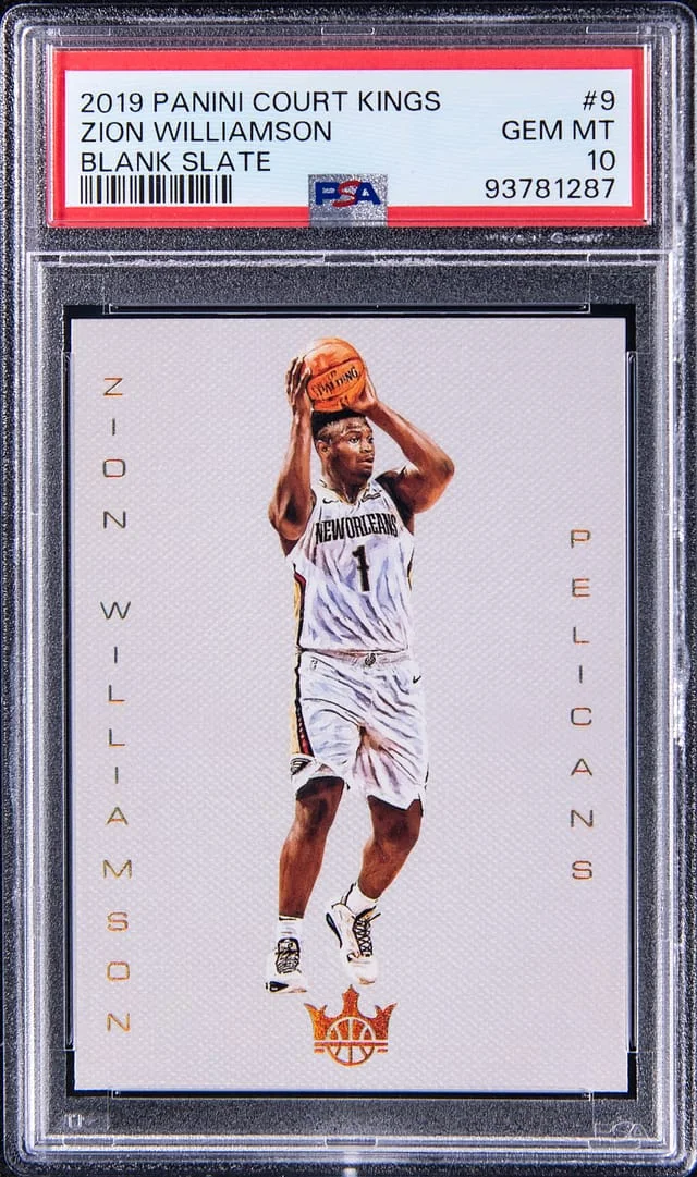 2019-20 Panini Court Kings Zion Williamson Blank Slate #9 card image