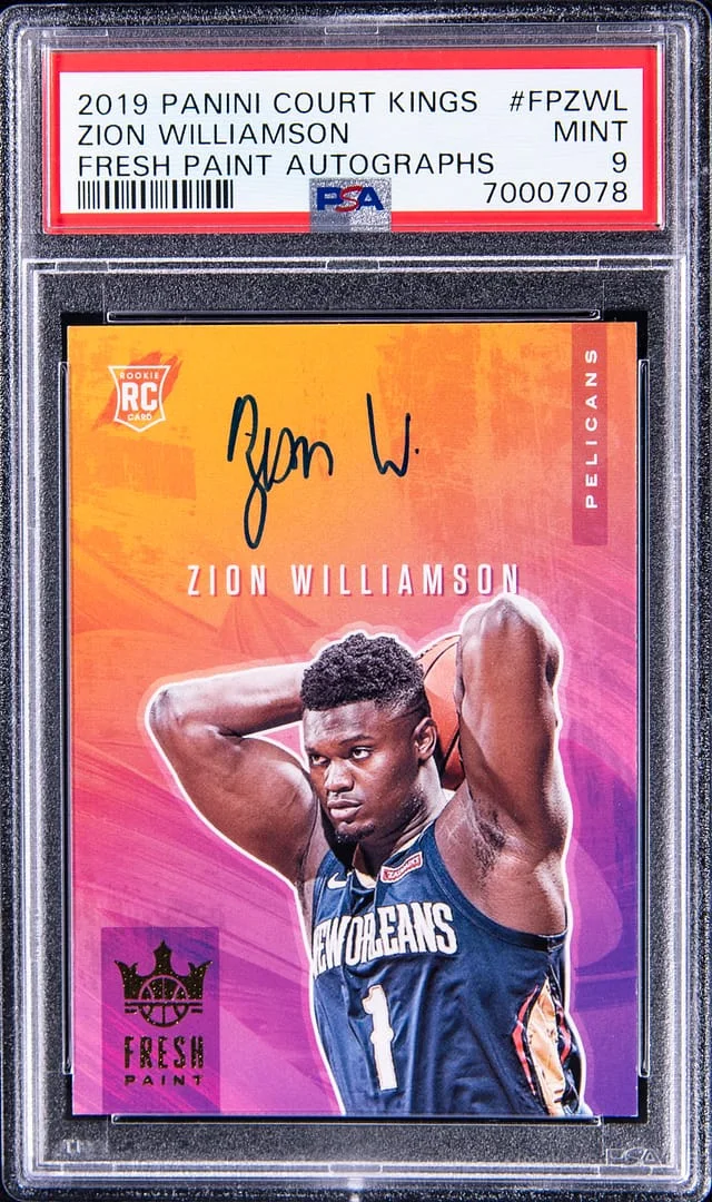 2019-20 Panini Court Kings Zion Williamson Fresh Paint Autograph #FP-ZWL card image