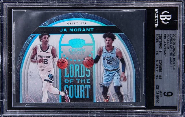 2019-20 Panini Crown Royale Ja Morant Lords of The Court Platinum #19 card image