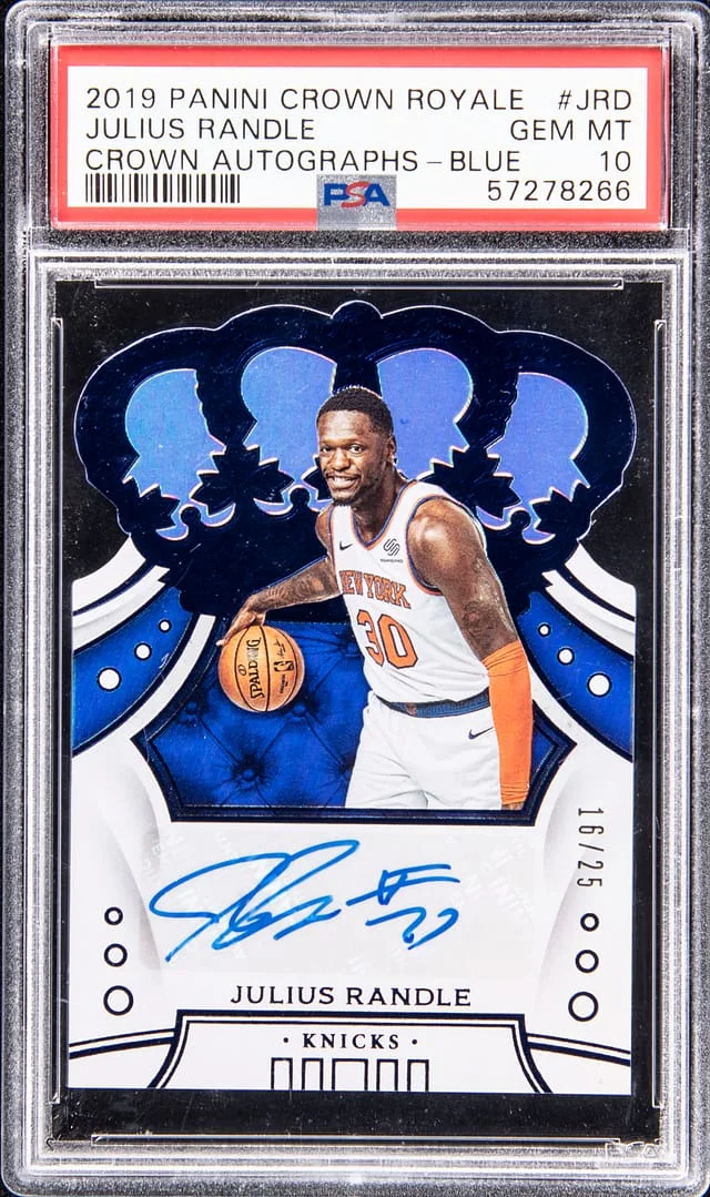 2019-20 Panini Crown Royale Julius Randle Crown Autographs Blue #CA-JRD card image
