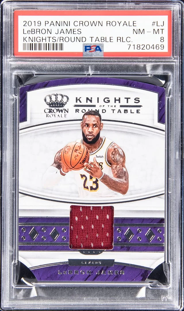 2019-20 Panini Crown Royale LeBron James Knights Of The Round Table Relics #KT-LJ card image