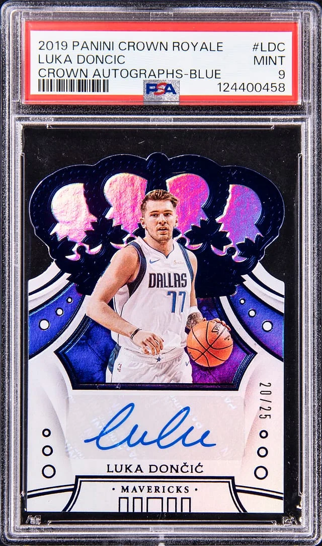2019-20 Panini Crown Royale Luka Doncic Crown Autographs Blue #CA-LDC card image