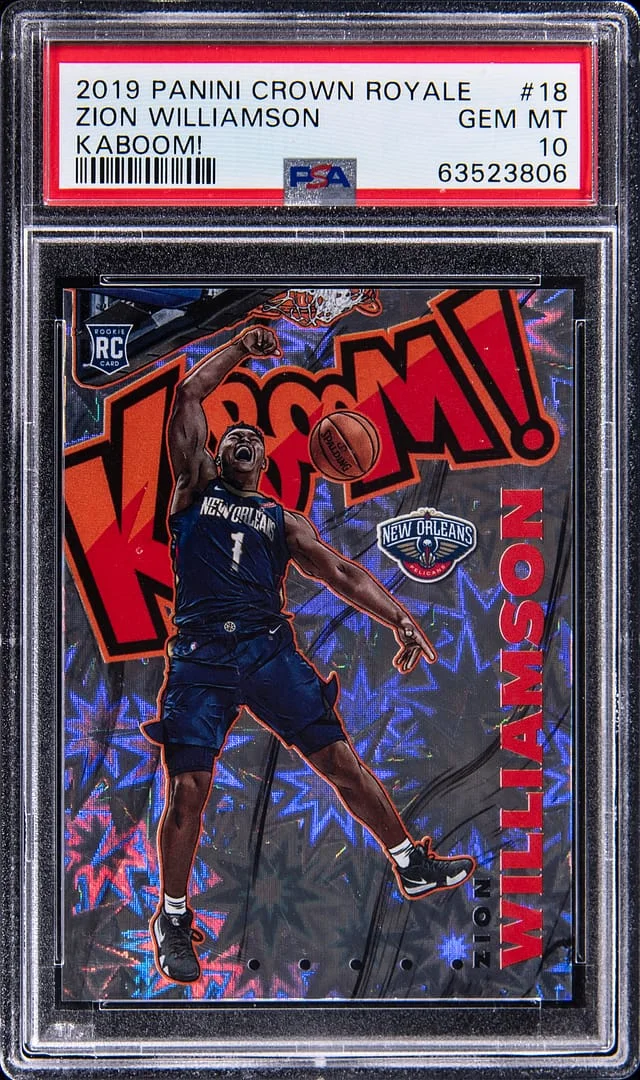 2019-20 Panini Crown Royale Zion Williamson Kaboom! #18 card image