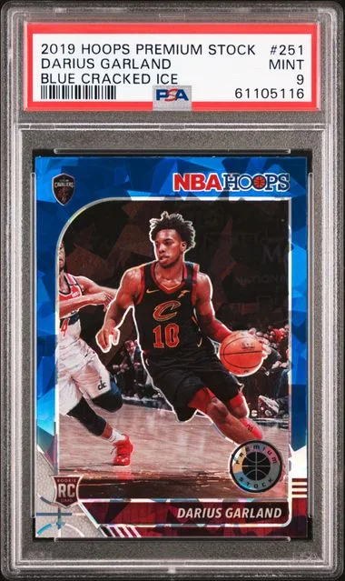 2019-20 Panini Darius Garland NBA Hoops Premium Stock Blue Cracked Ice #251 card image