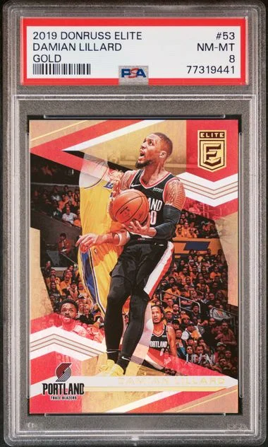 2019-20 Panini Donruss Damian Lillard Elite Gold #53 card image