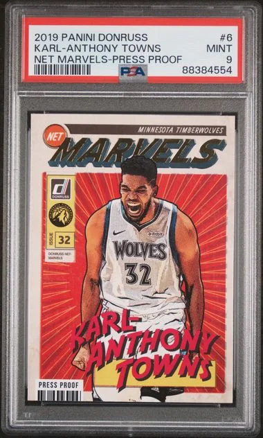 2019-20 Panini Donruss Karl-Anthony Towns Net Marvels Press Proof #6 card image