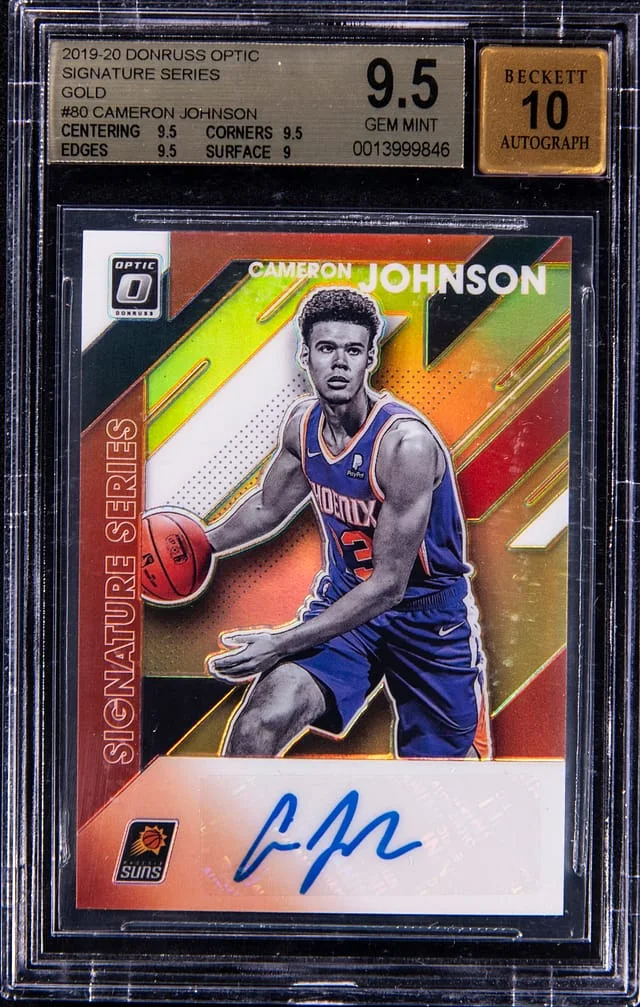 2019-20 Panini Donruss Optic Cameron Johnson Signature Series Gold #SS-CJN card image