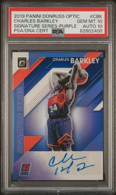 2019-20 Panini Donruss Optic Charles Barkley Signature Series Purple #SS-CBK card image
