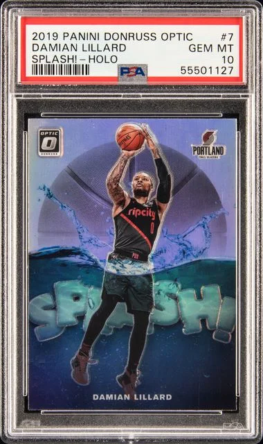 2019-20 Panini Donruss Optic Damian Lillard Splash! Holo #7 card image