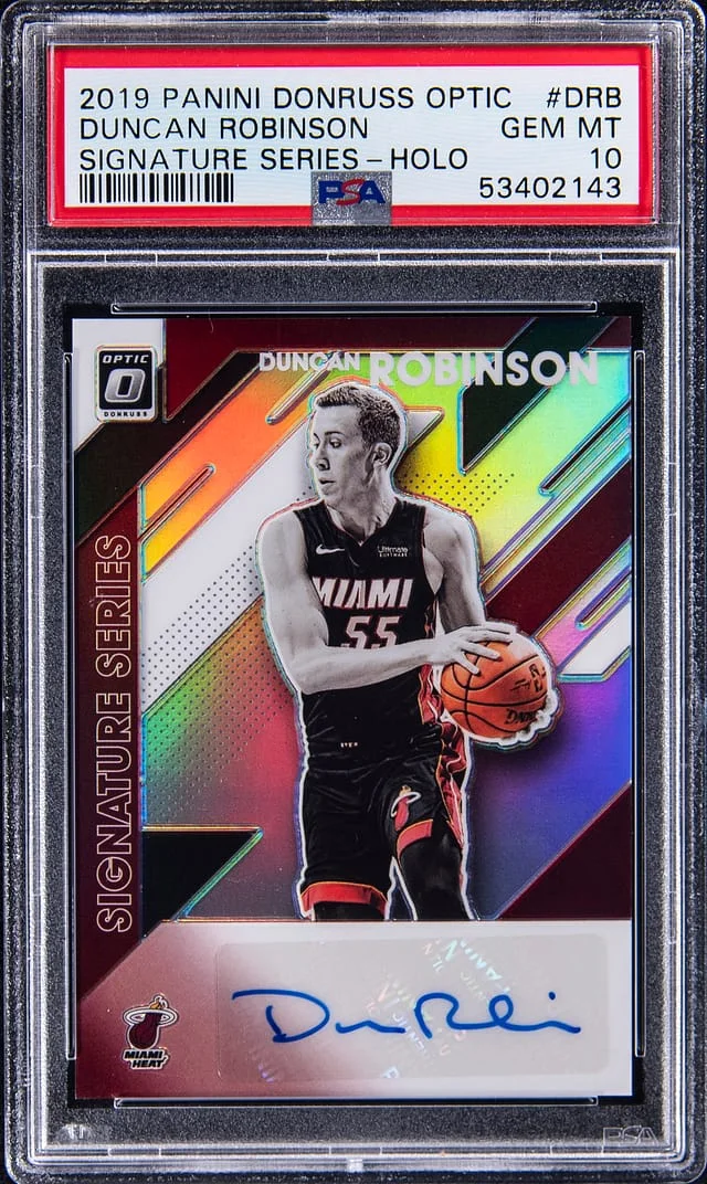 2019-20 Panini Donruss Optic Duncan Robinson Signature Series Holo #SS-DRB card image