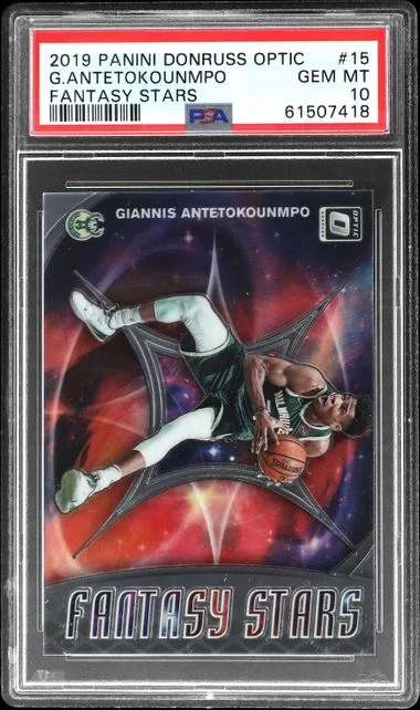 2019-20 Panini Donruss Optic Giannis Antetokounmpo Fantasy Stars #15 card image