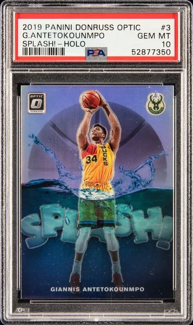2019-20 Panini Donruss Optic Giannis Antetokounmpo Splash! Holo #3 card image