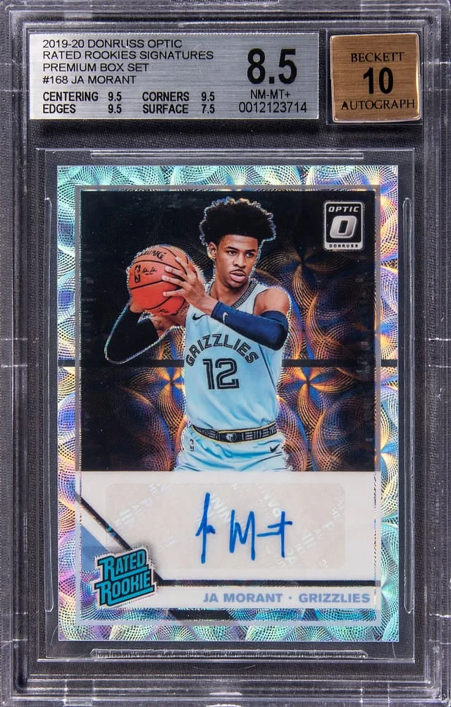 2019-20 Panini Donruss Optic Ja Morant Rated Rookies Signatures Premium Box Set #168 card image