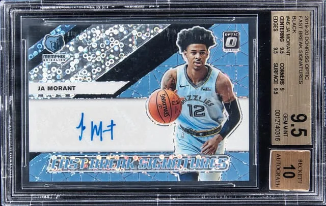 2019-20 Panini Donruss Optic Ja Morant Fast Break Signatures Black #FB-JMT card image