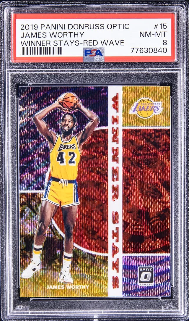 2019-20 Panini Donruss Optic James Worthy Winner Stays - Red Wave #15 card image