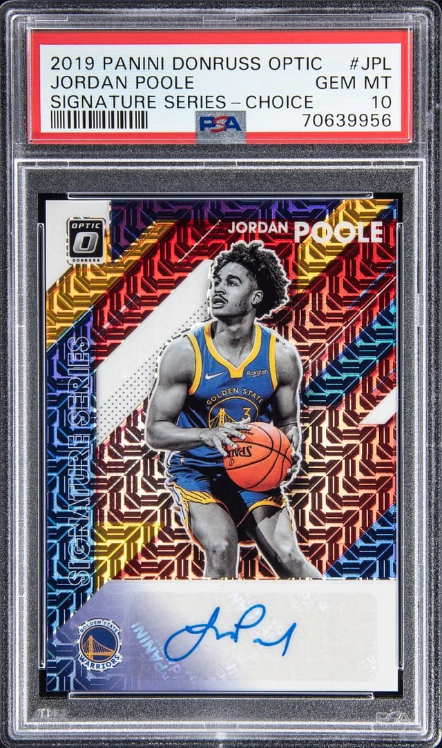 2019-20 Panini Donruss Optic Jordan Poole Signature Series Choice #SS-JPL card image