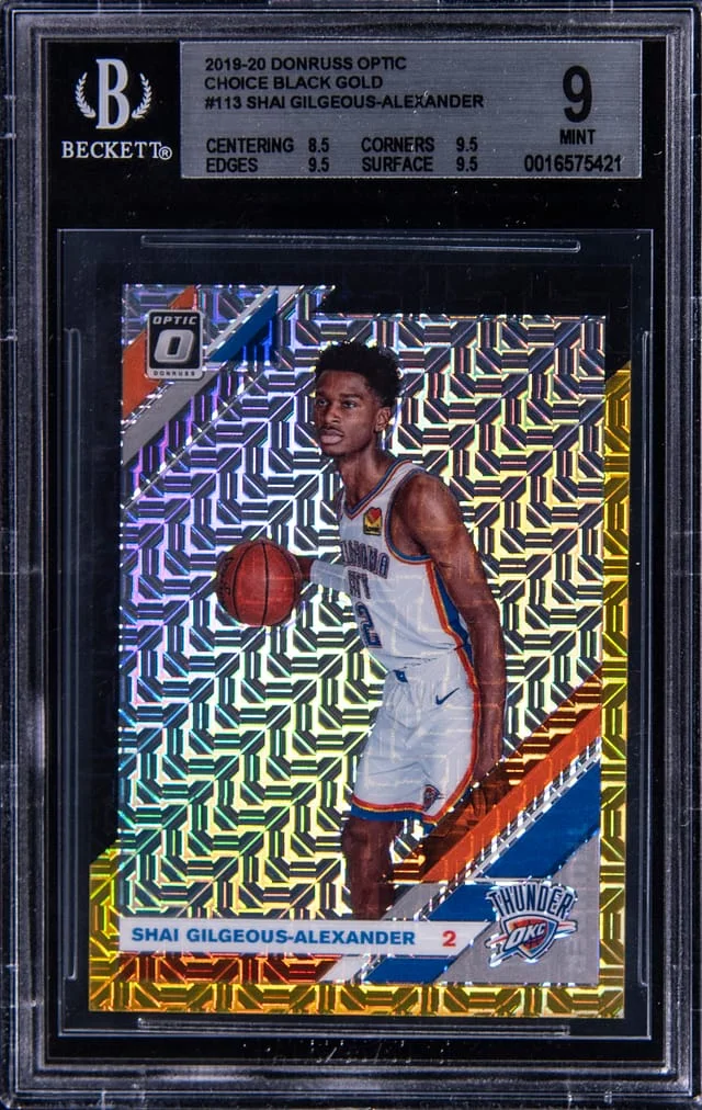 2019-20 Panini Donruss Optic Shai Gilgeous-Alexander Choice Black Gold #113 card image