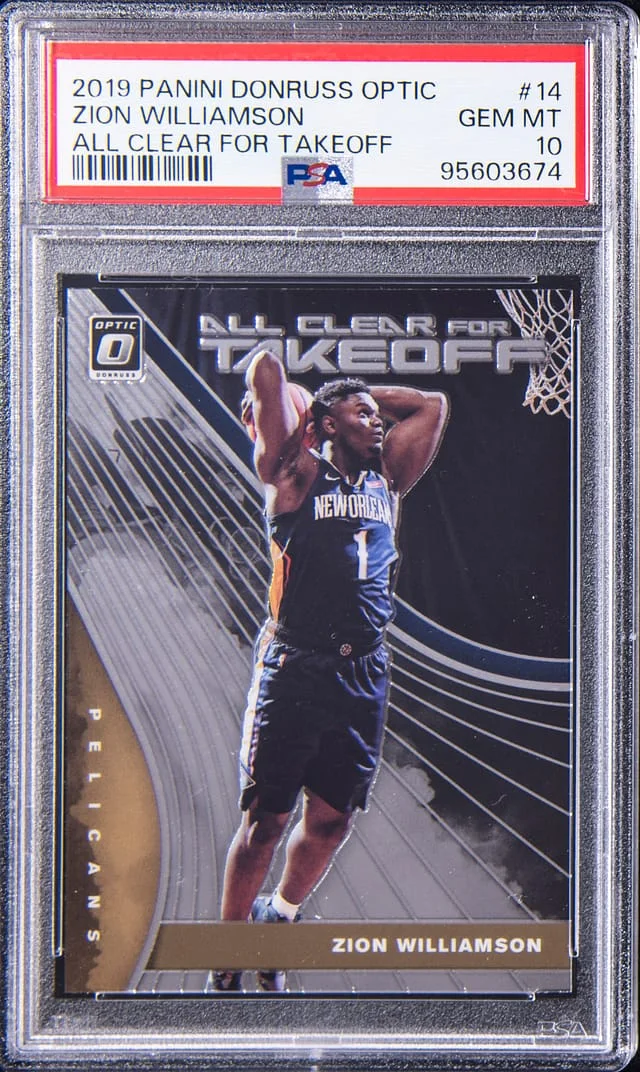 2019-20 Panini Donruss Optic Zion Williamson All Clear For Takeoff #14 card image