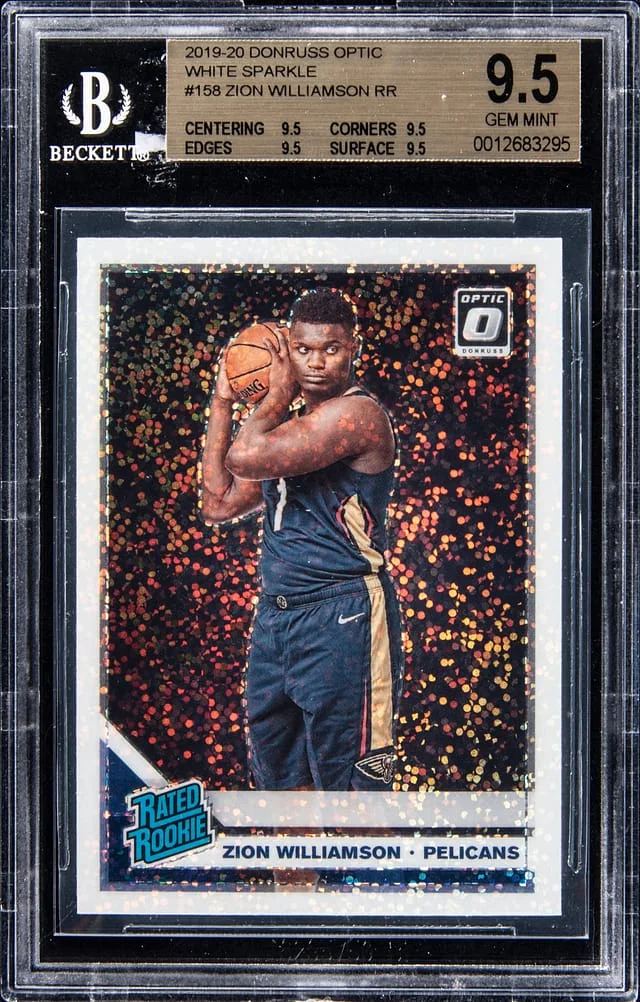 2019-20 Panini Donruss Optic Zion Williamson White Sparkle #156 card image