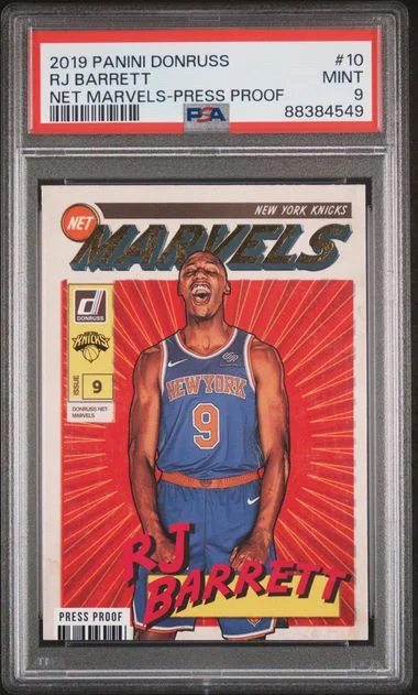 2019-20 Panini Donruss RJ Barrett Net Marvels Press Proof #10 card image
