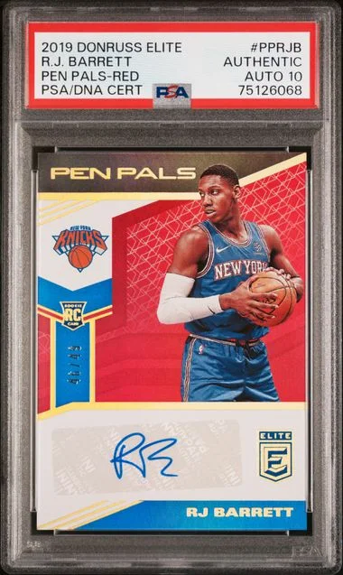 2019-20 Panini Donruss RJ Barrett Elite Pen Pals Red #PP-RJB card image