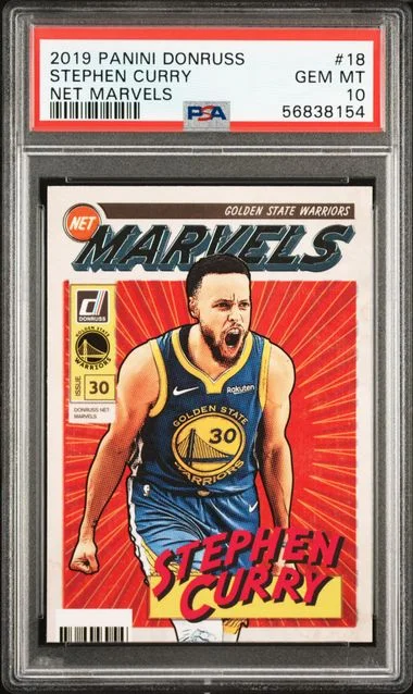 2019-20 Panini Donruss Stephen Curry Net Marvels #18 card image