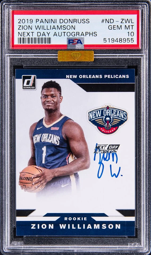2019-20 Panini Donruss Zion Williamson Next Day Autographs #ND-ZWL card image