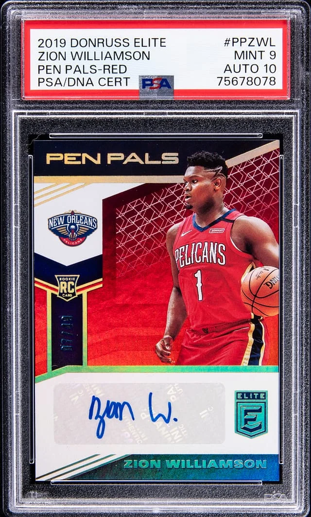 2019-20 Panini Donruss Zion Williamson Elite Pen Pals Red #PP-ZWL card image