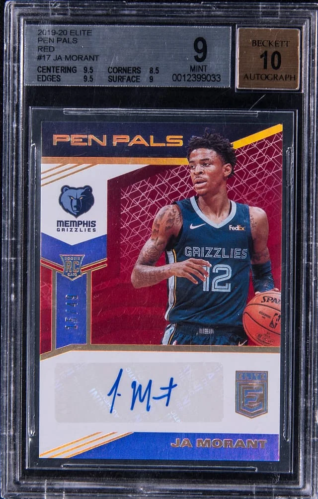 2019-20 Panini Elite Ja Morant Pen Pals Red #PP-JMT card image
