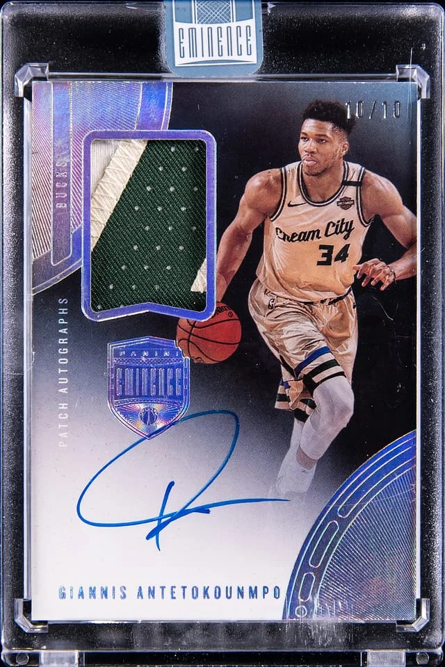 2019-20 Panini Eminence Giannis Antetokounmpo Patch Autographs #PA-GAN card image