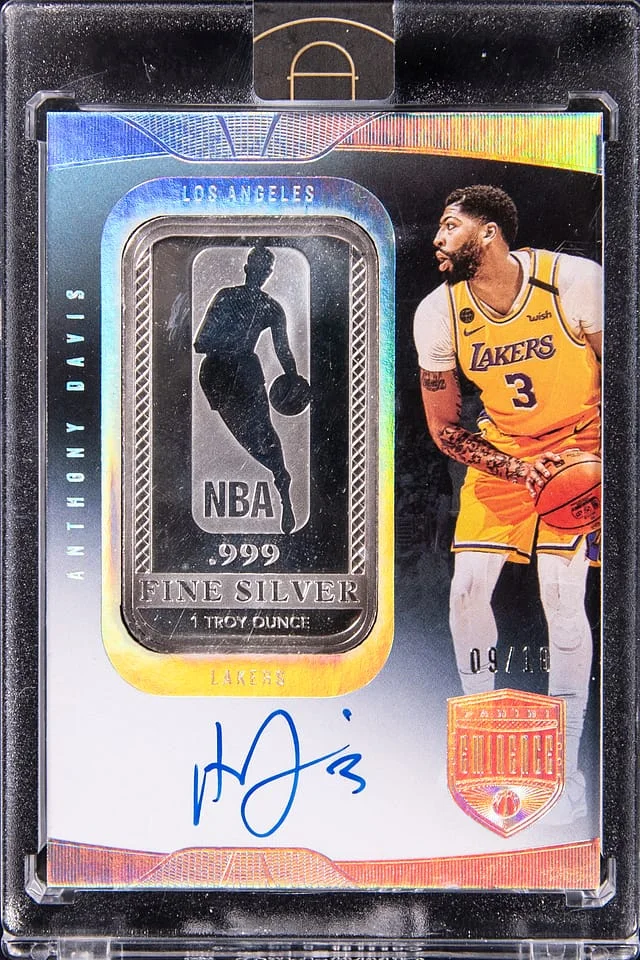2019-20 Panini Eminence Logoman Autographs Silver Bar Anthony Davis #no-number card image