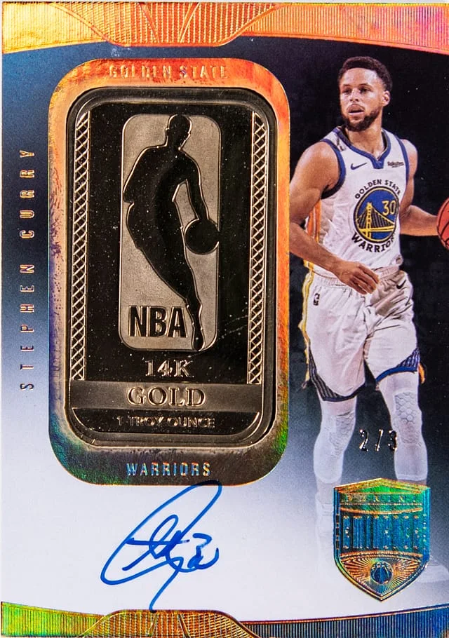 2019-20 Panini Eminence Stephen Curry Logoman Autographs Gold Bar #LA-SCY card image