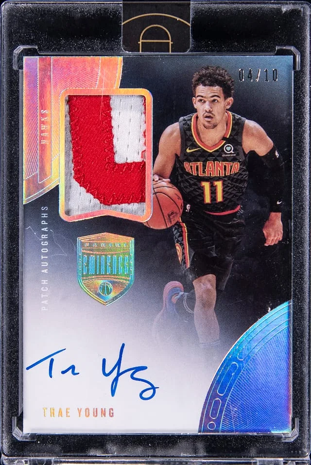 2019-20 Panini Eminence Trae Young Patch Autographs #PA-TYG card image