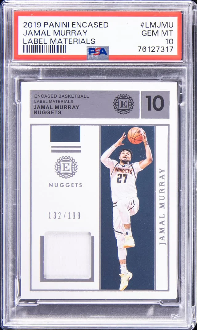 2019-20 Panini Encased Jamal Murray Label Materials #LM-JMU card image