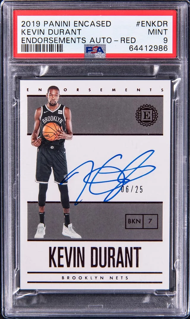 2019-20 Panini Encased Kevin Durant Endorsements Auto Red #EN-KDR card image
