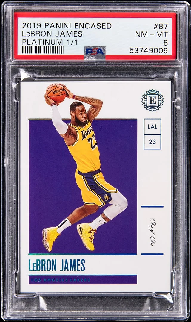 2019-20 Panini Encased LeBron James Platinum #87 card image