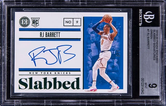 2019-20 Panini Encased RJ Barrett Slabbed Signatures Green #SL-RJB card image