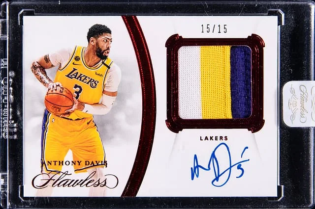 2019-20 Panini Flawless Anthony Davis Horizontal Patch Autograph Ruby #PA-ADV card image