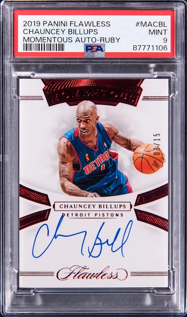 2019-20 Panini Flawless Chauncey Billups Momentous Autograph Red #MA-CBL card image