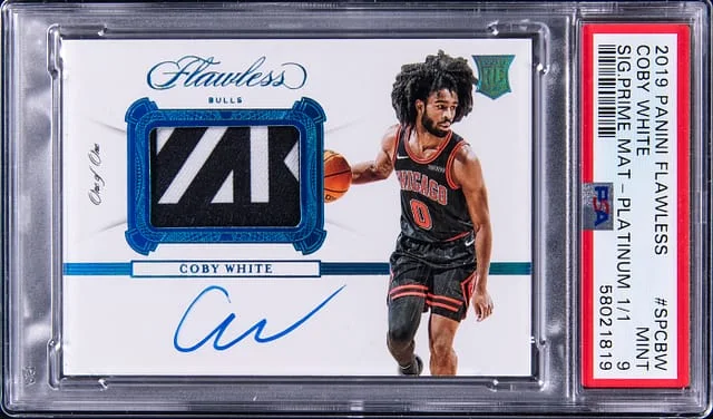 2019-20 Panini Flawless Coby Signature Prime Material Platinum #SP-CHW card image