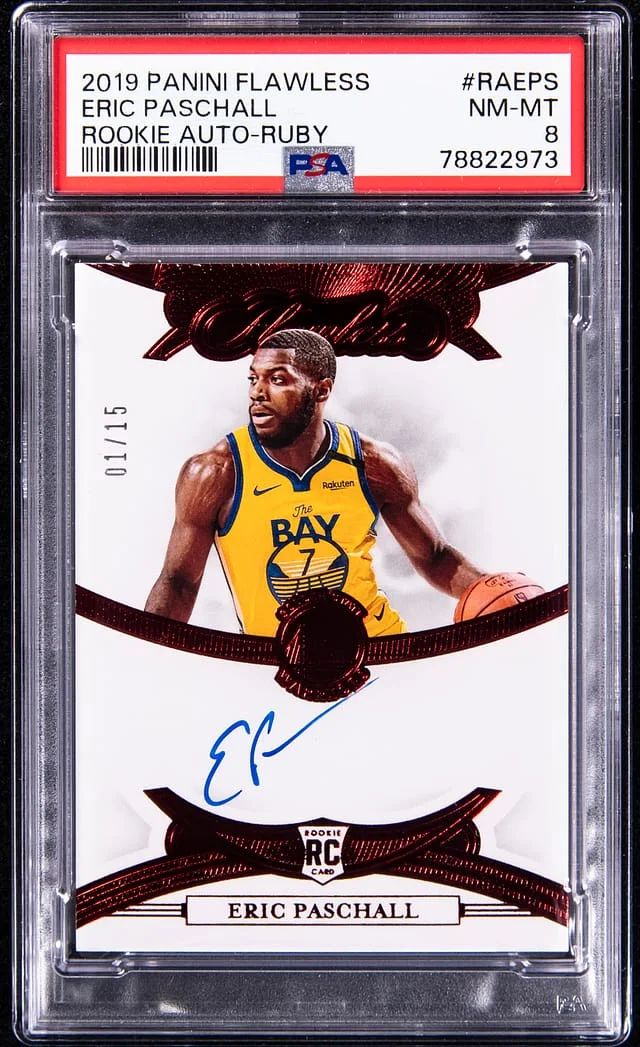 2019-20 Panini Flawless Eric Paschall Autograph Ruby #RA-EPS card image