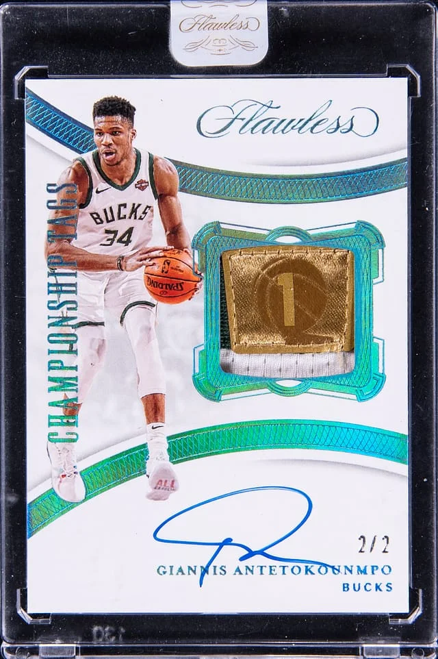 2019-20 Panini Flawless Giannis Antetokounmpo Championship Tags Autograph #CT-GAN card image