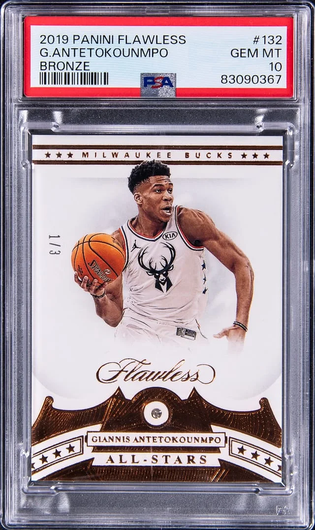 2019-20 Panini Flawless Giannis Antetokounmpo Diamond Bronze #132 card image