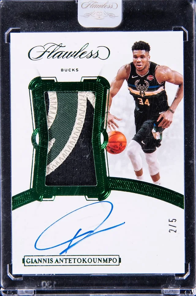 2019-20 Panini Flawless Giannis Antetokounmpo Vertical Patch #VP-GAN card image