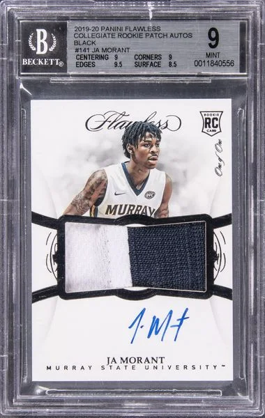 2019-20 Panini Flawless Ja Morant Collegiate Patch Autos Black #141 card image