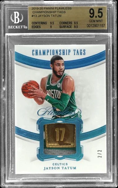 2019-20 Panini Flawless Jayson Tatum Championship Tags #CTP-JTA card image