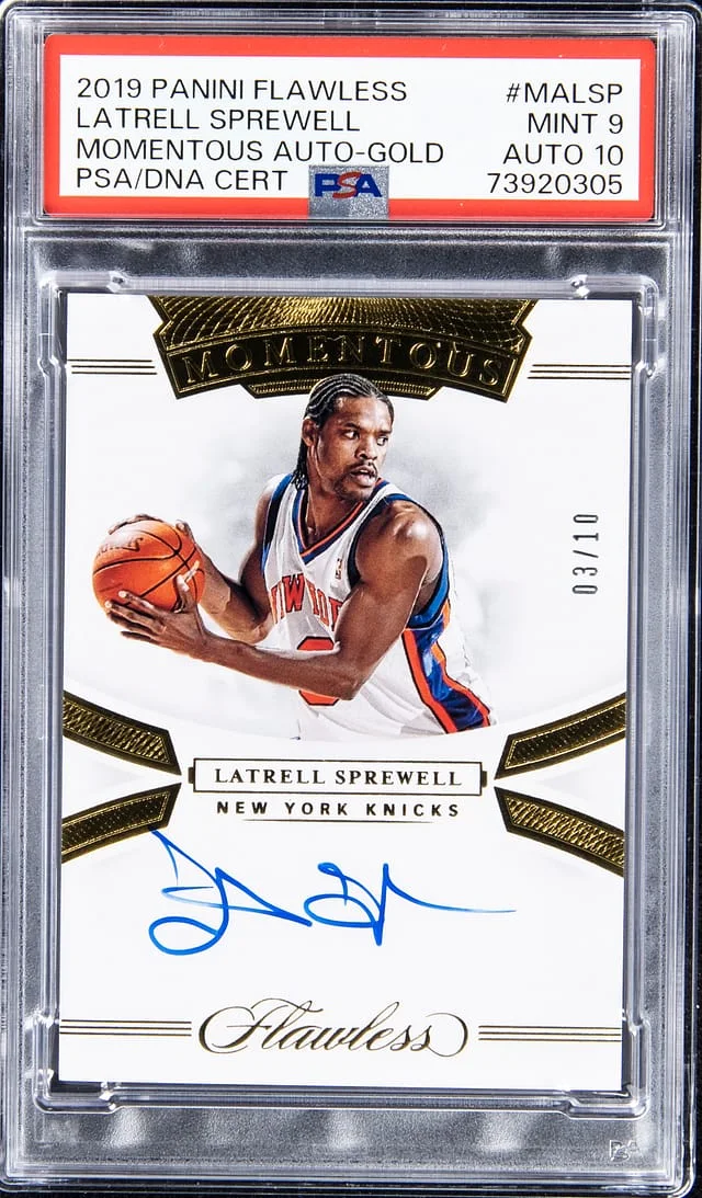 2019-20 Panini Flawless Latrell Sprewell Momentous Autographs Gold #MA-LSP card image