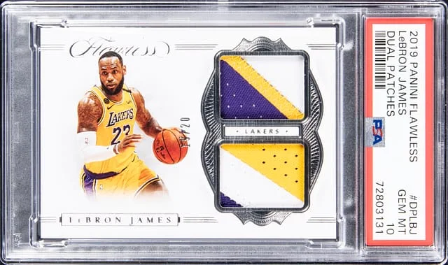 2019-20 Panini Flawless LeBron James Dual Patches #DP-LBJ card image