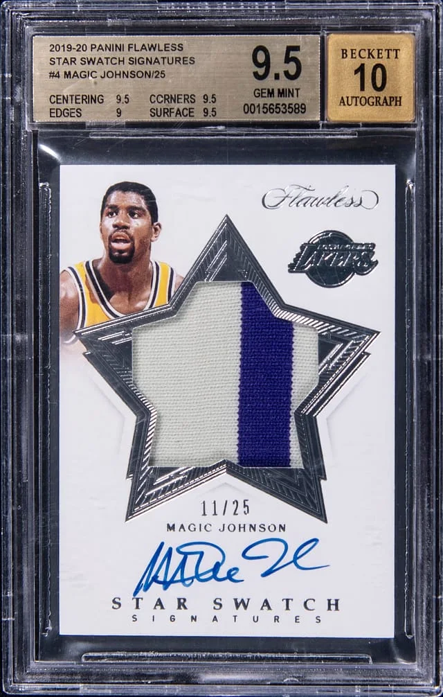 2019-20 Panini Flawless Magic Johnson Star Swatch Signatures #4 card image